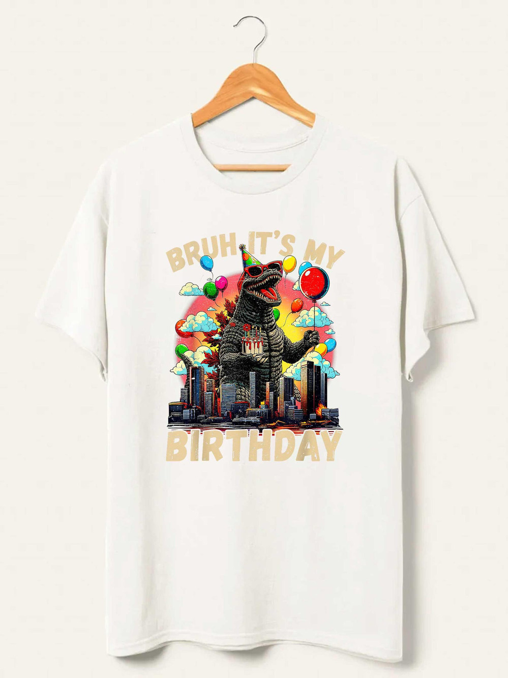 Retro It_s My Birthday T Shirt White